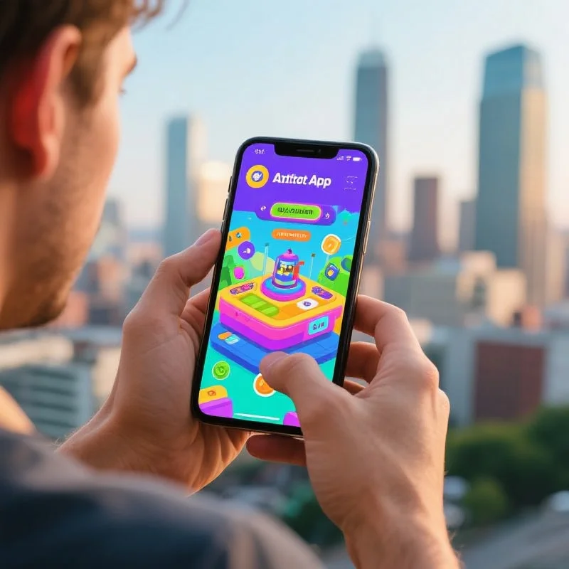 用户在手机上使用风暴App